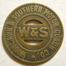Woodlawn & Southern Motor Coach (Aliquippa, Pennsylvania) transit token - PA10Eb