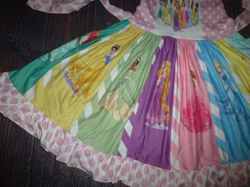NEW Boutique Princess Ariel Cinderella Belle Rapunzel Girls Ruffle Twirl Dress - Picture 3 of 8