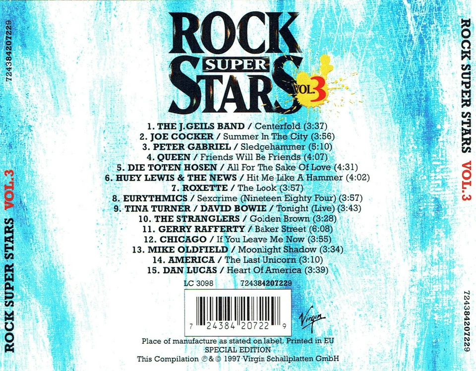 (CD) Rock Super Stars Vol. 3 - Queen, Mike Oldfield, Peter Gabriel, Chicago,u.a. - Bild 2 von 2