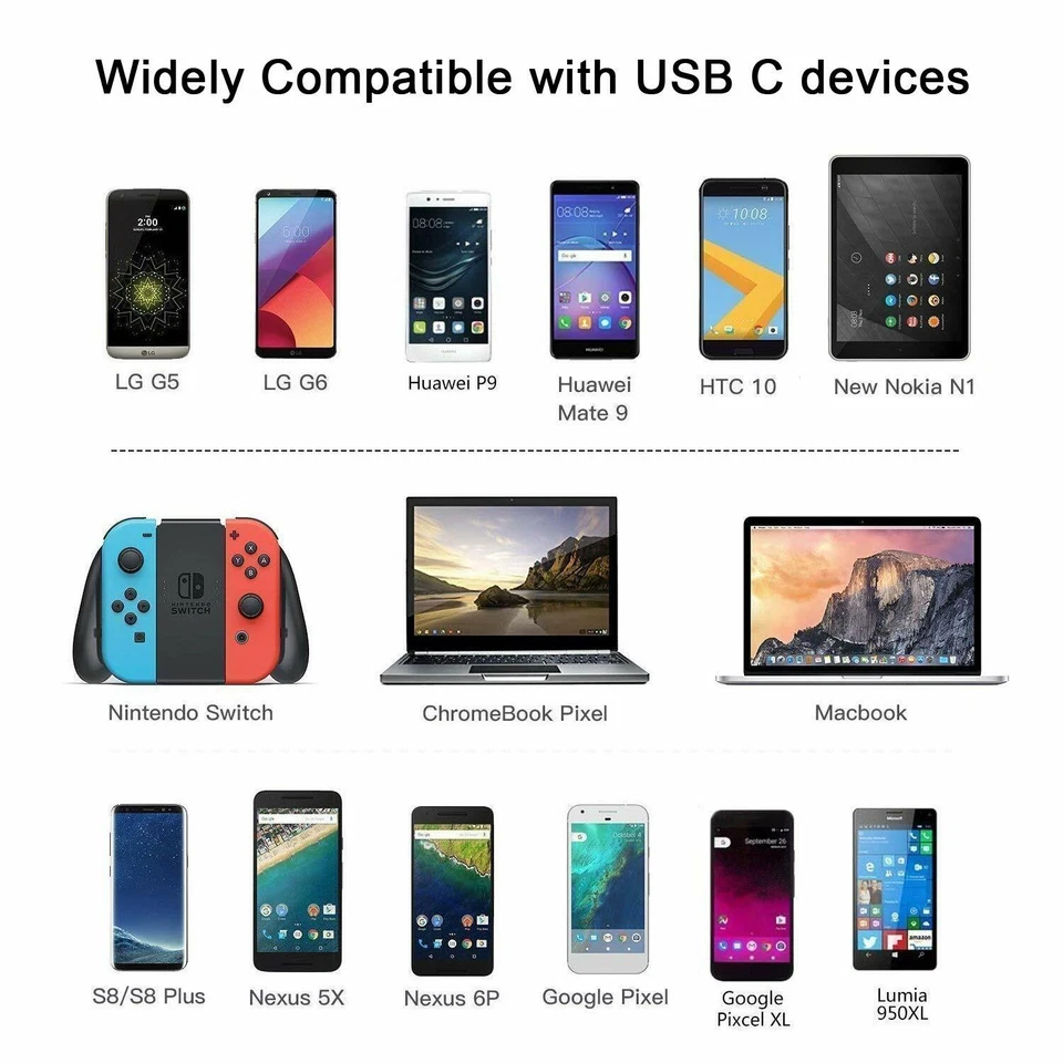 Cable de carga rápida USB-C tipo C 1M 2M 3M 3A para Samsung S8 S9 S10 Note 10 Foto 4 de 4