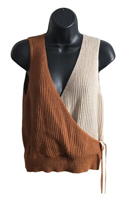 Jun Ivy Women's Crop Knit Sweater Tank Vest Large Very Nice