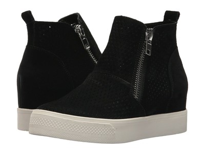 wedgie perforated suede sneakers