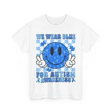 Autism Awareness Shirt, We Wear Blue For Autism Awareness Blue Ribbon Shirt