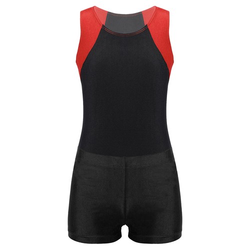 Kid Girls Boys Athletic Tank Top with Shorts Gymnastics Leotards Workout Outfits - Picture 25 of 44