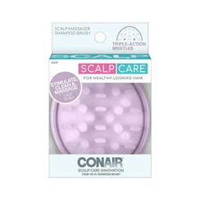 Conair Scalp Care Shampoo Massage Brush Triple Action Bristles, Purple, 1 Count