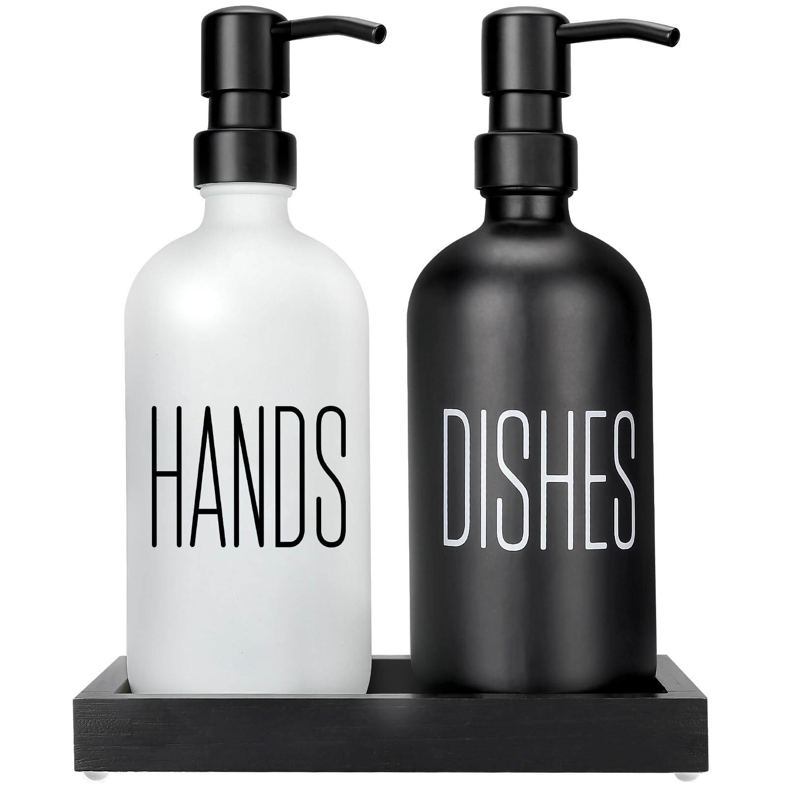 Soap Dispenser Setkitchen Soap Dispenser With Tray Stainless Steel Pumpblack D-image