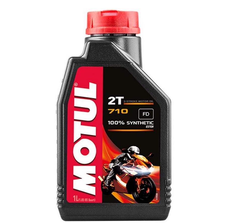 Huile moteur 2T Motul 710 bidon 1L idéal pour trajets quotidiens
