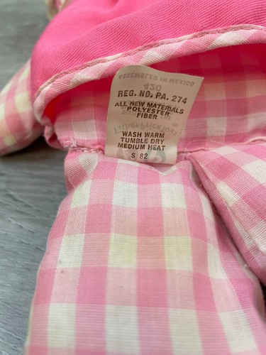 Lot of 2 - Vintage 1975 Fisher Price Lolly Dolly Pink Gingham Rattle Doll - 14" - Picture 5 of 6