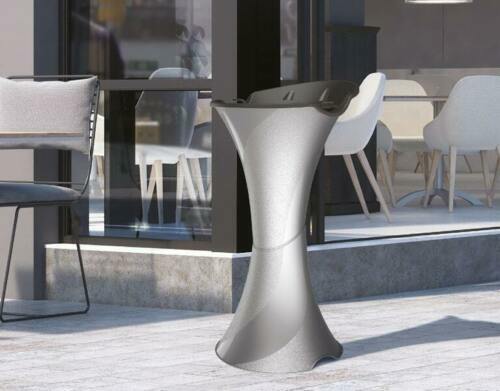 Posacenere a Colonna da Terra Smoking Argento Con Setaccio e Sabbia 71cm