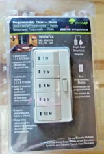 Programmable Timer 12 Hr PT18H-V-K Step Up Cooper Wiring Devices Ivory 1800W/VA