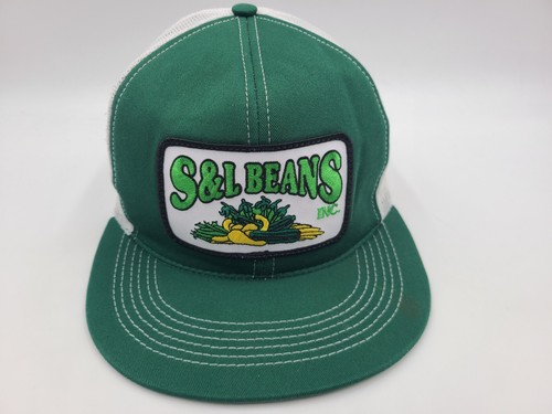 S&L Beans Patch K-Products Mesh Trucker Snapback Hat Cap Farm Men Green White