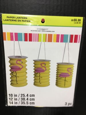 Pineapple   Flamingo   Paper Lantern 3pc Celebrate It 10  12  14  New
