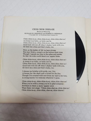 1965 Walt Disneys Geschichte von Mary Poppins Buch mit 33 1/3 RPM LLP 302 EUC - Bild 6 von 11