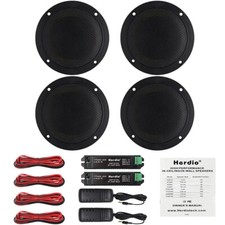 320W 4 Ceiling Wall Speakers 4" Bluetooth Kit Amplifier Box Waterproof Boat Home