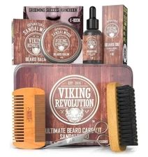 Viking Revolution Ultimate Grooming Kit for Men, Comb, Balm, Oil, And Scissors 