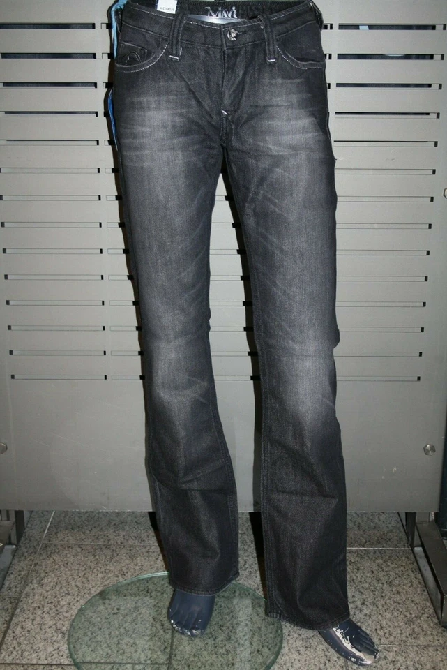 Jeans Mavi OLIVIA 10189-3249 SLVR BLCK STR tiro bajo pierna recta nuevos Foto 2 de 4