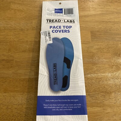 Tread Labs Unisex Pace Top Covers Replacement Insoles, Blue, M 13/13.5 W 14/14.5