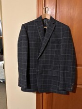 Men's Austin Reed Blazer Sport Coat Sport Jacket 100 Wool Soft Tweed 42R Plaid