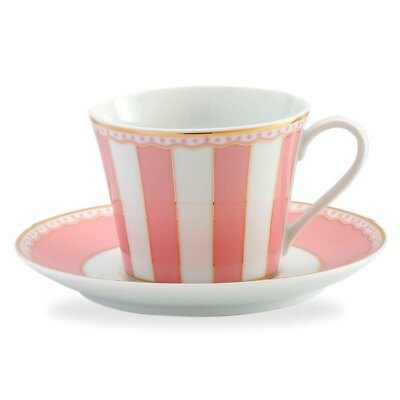 Noritake Cup & Saucer Coffee Tea 250cc Carnival Pink Fine Porcelain Japan New