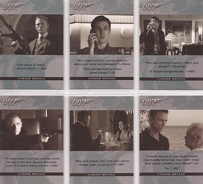 James Bond Komplett - ''Quotable Casino Royale'' Set 6 Chase Cards #Q1-6