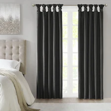 Twist Tab Total Blackout Window Curtain Panel Black 50x95" Blackout