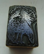 Vintage Printing Letterpress Printers Block Turkey 