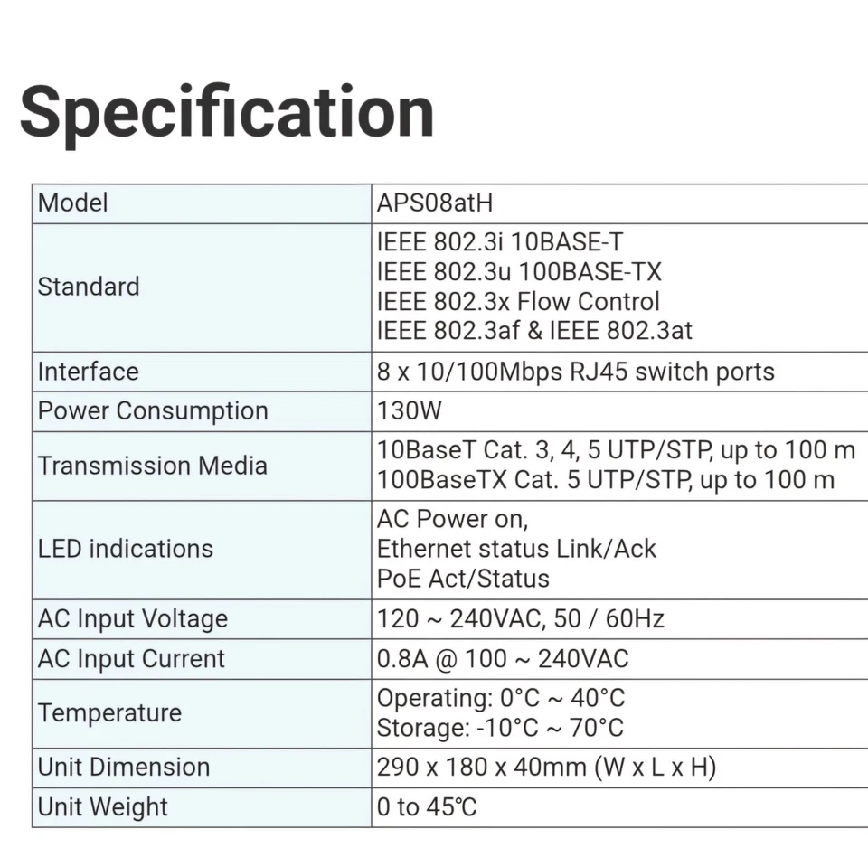 Alfa Network PoE 8 Port Switch - Immagine 2 di 2