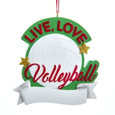 Kurt Adler 3.5 Inch Live Love Volleyball Christmas Ornament