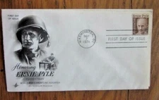 WW2 FRONTLINE REPORTER ERNIE PYLE KILLED ON DUTY 1971 FDC
