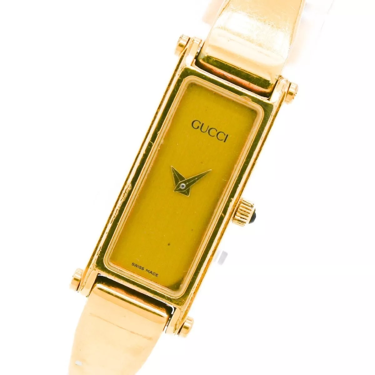 [Exc+5] Montre Gucci 1500L Femme 12mm Rectangle Vintage Or Occasion Fonctionne F/S