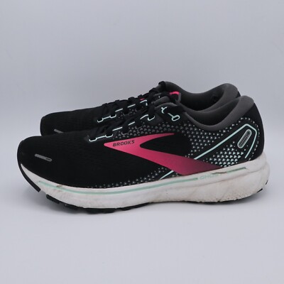 Brooks Womens Ghost 14 1203561B013 Black Running Shoes Sneakers Size 10 B *Read
