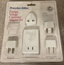 Proctor Silex Foreign Voltage Converter Adapter Set E5006 New Sealed 