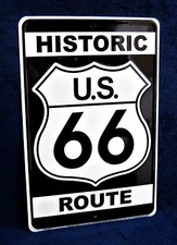 Historic ROUTE 66 - *US MADE* Embossed Sign - Man Cave Garage Bar Pub Wall Decor
