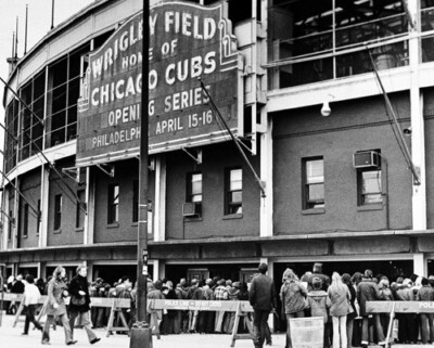 Chicago Cubs Fans Lined Up Outside Wrigley Field For 1972 Season Opener
