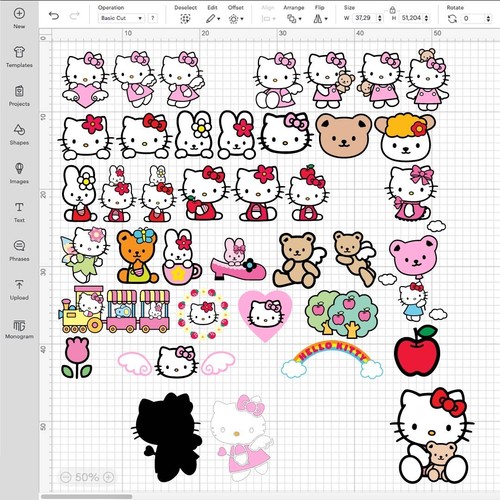 Hello Kitty SVG, imágenes prediseñadas de Hello Kitty, archivos cortados de Hello Kitty, SVG para Cricut - Imagen 2 de 4