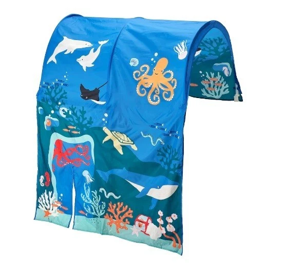 IKEA KURA Bed Tent Ocean Animals Pattern Canopy For Children