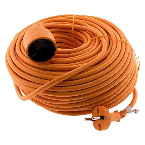 Prolongateur 16A HO5VV-F 2X1,5 câble électrique orange 40m Zenitech