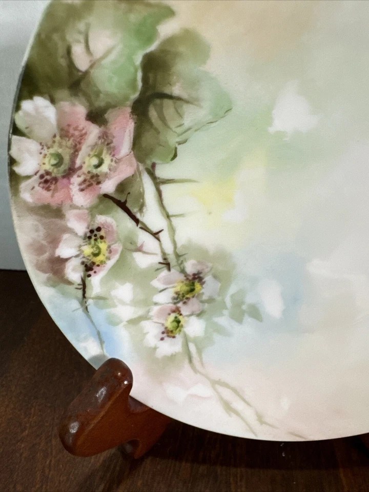 Plato antiguo IT UNO "Favorito" Baviera 5 en flores numeradas 13 principios de 1900 Foto 3 de 4