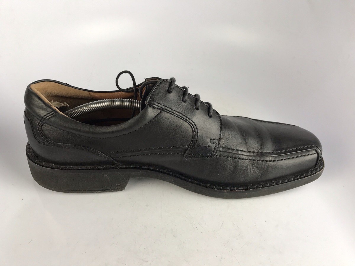 ECCO Men's Seattle Bicycle-Toe Oxford Black Leather Sz 45- 11/11.5