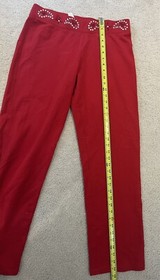 NWT Vintage Victoria Secret Embellished Red Flare Pants Size Medium
