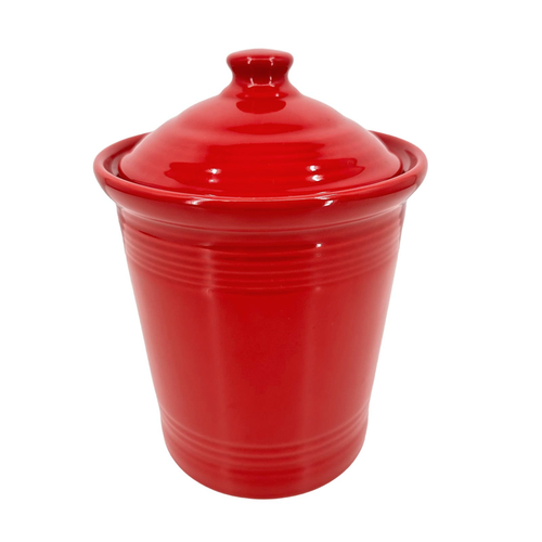 Fiesta Medium Scarlet Red Canister Utensil Crock + Lid HLC Fiestaware