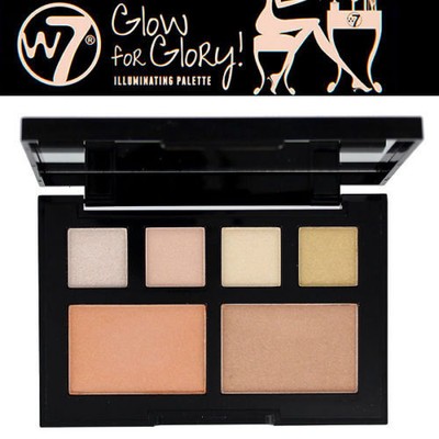 W7 Glow For Glory! Illuminating Palette – Mit 2 Highlightern & 4 Lidschatten