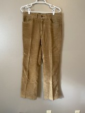 Vintage 1970s Levis Brown Moleskin Flare Pants Talon Zip Measured 34x30