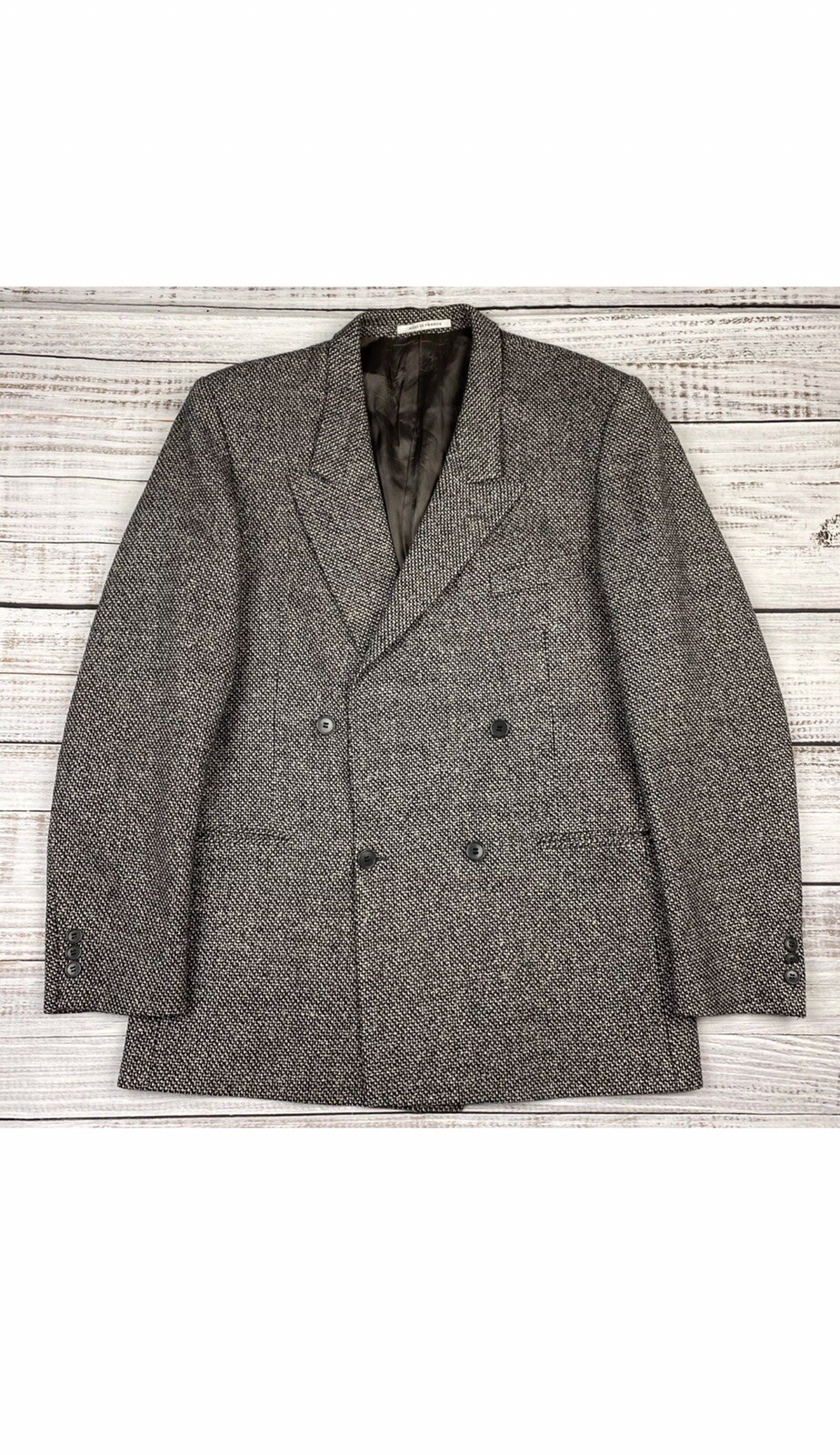 Giacca blazer tuta uomo Yves Saint Laurent grigio lana taglia 40 R doppiopetto