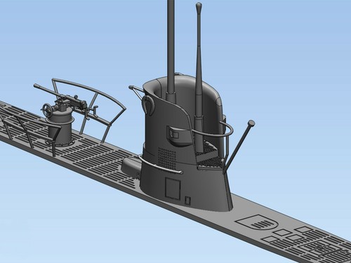 Submarino alemán Segunda Guerra Mundial escala 1/144 kit modelo plástico a escala 1/144 ICMS.009 - Imagen 10 de 12