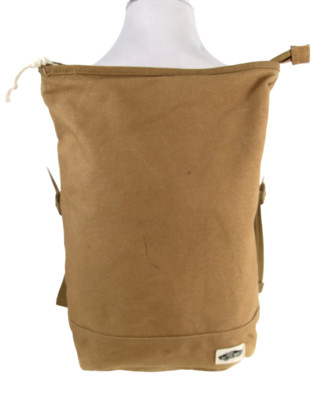 VANS OFF THE WALL BROWN COTTON CANVAS ZIP TOP SHOULDER BAG BACKPACK