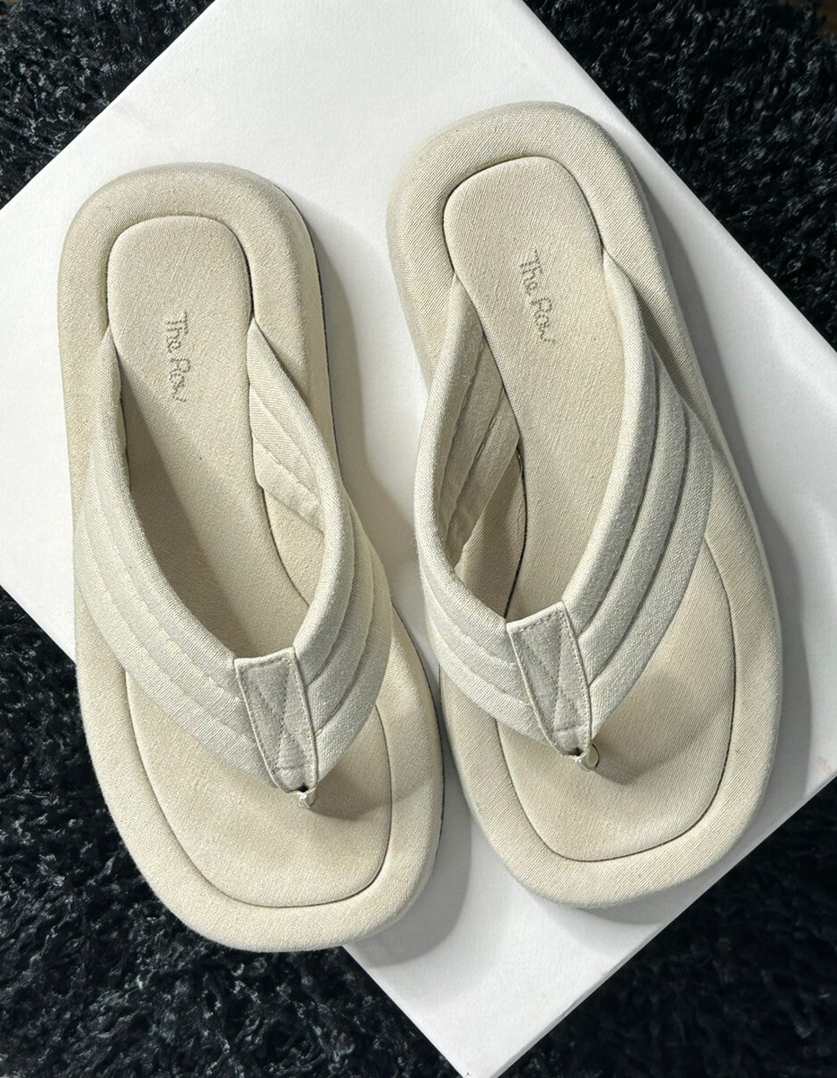 ☆SALE 【The Row】GINZA Sandal 36.5 THE ROW Ginza leather and suede platform flip flops | NET-A