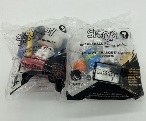 New McDonald's 2018 PEANUTS Snoopy Happy Meal Toys NWT #7 #9 D17