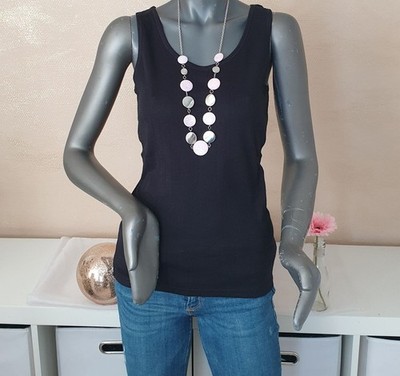 Vivance Damen Shirt Top Trägertop schwarz mit Lochmuster Gr. 36/38 S *NEU*