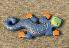 Vibrant Hand Painted Ceramic Lizard Pottery Gecko Christmas Ornament